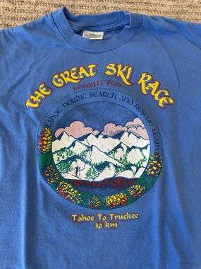 Port Authority Blue 'The Great Ski Race' Graphic Tee